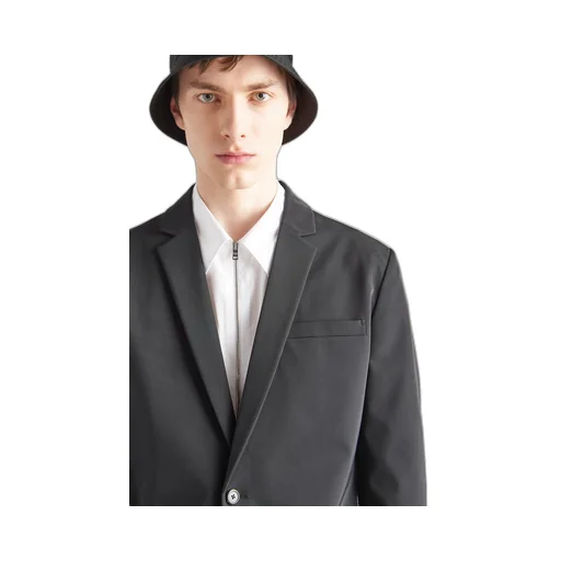 Single-breasted technical stretch fabric jacket