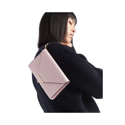 Saffiano leather envelope clutch