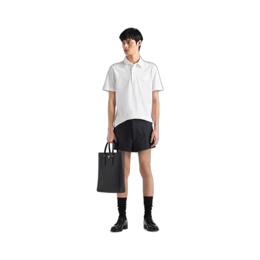 Short-sleeved cotton polo shirt