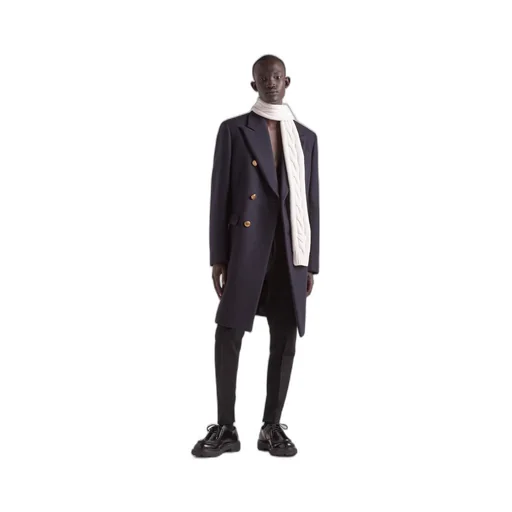 Double-breasted wool and cachemire coat