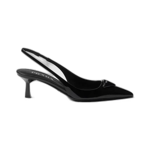 Patent leather slingback pumps