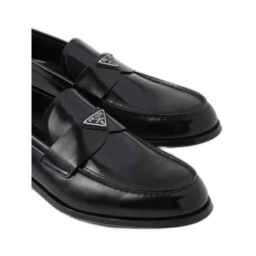Brushed leather loafers