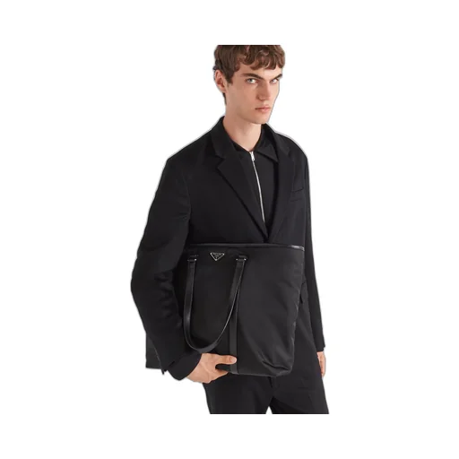 Re-Nylon and Saffiano leather tote bag