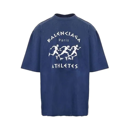 Running Pattern Printing Logo Loose T-Shirt
