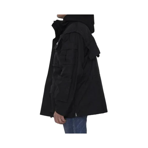 Technical Fabric Oversized Parka With Jersey Insert