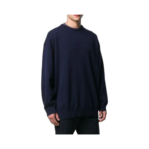 Back Logo Crew Neck Knit Cashmere Knit Sweatshirt