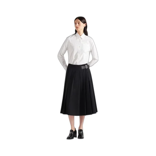 Gabardine midi skirt