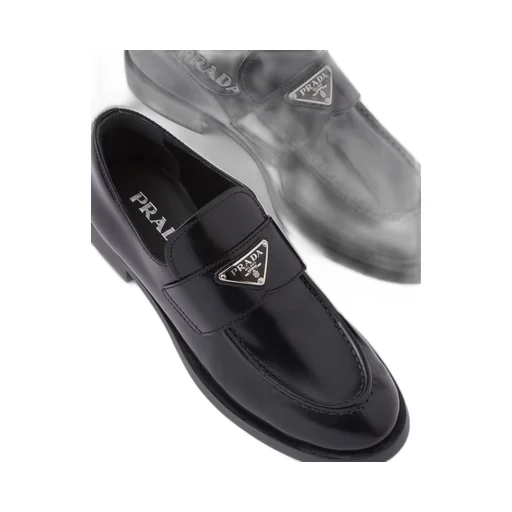 Brushed leather loafers