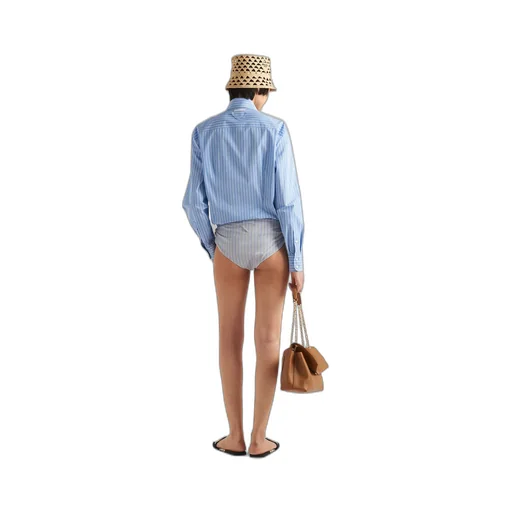 Striped poplin shirt