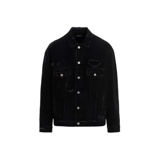 Barcode Destroyed Denim Jacket