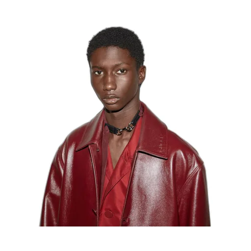 Shiny leather trench coat