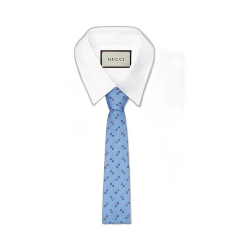 Horsebit silk jacquard tie