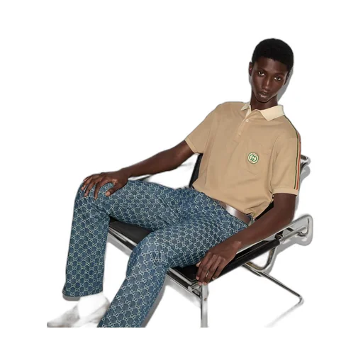 Stretch cotton piquet polo shirt