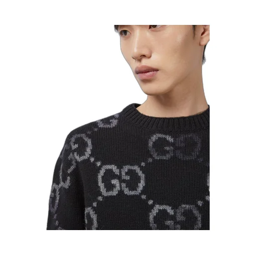 Wool jumper with GG intarsia