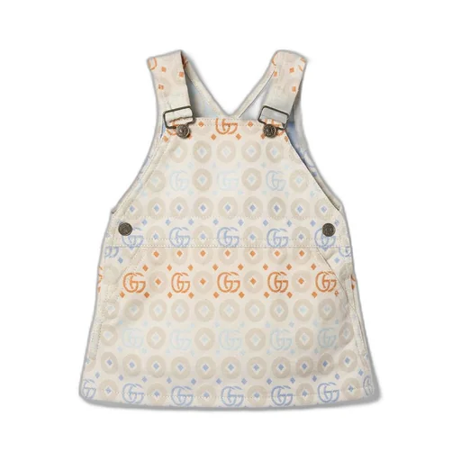 Baby Double G cotton dungaree dress