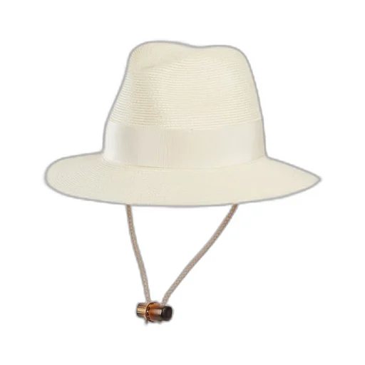 Raffia-effect wide-brimmed hat with bow