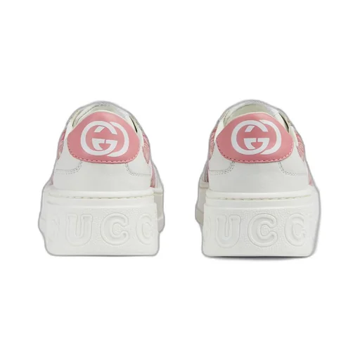 Children's leather platform trainer