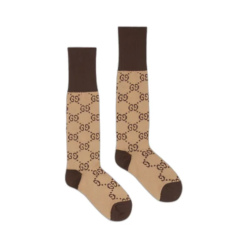 GG pattern cotton blend socks