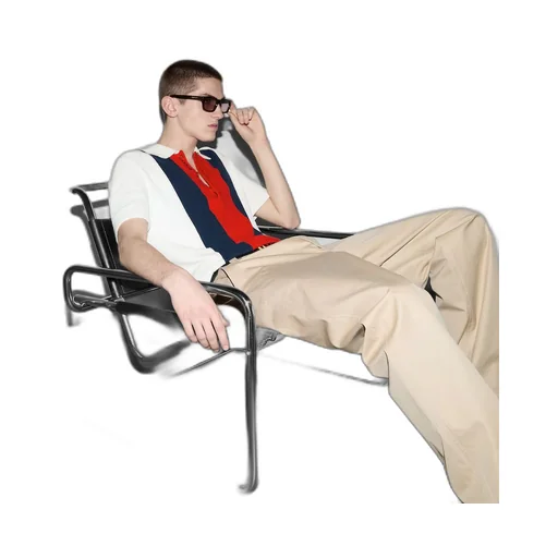 Cotton blend terry knit polo shirt