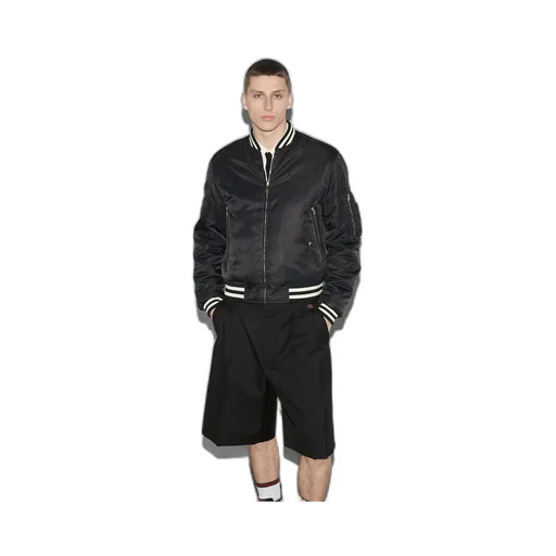 Reversible nylon bomber jacket