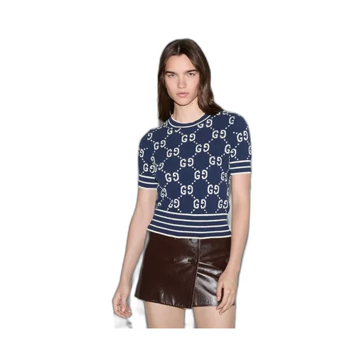 GG cotton jacquard top