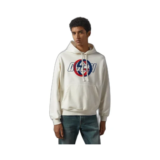 Cotton jersey hooded sweatshirt