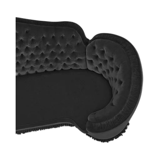Capitonné camelback sofa