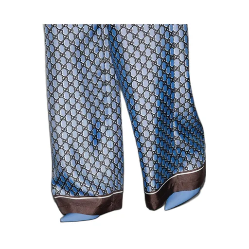 GG print silk pants