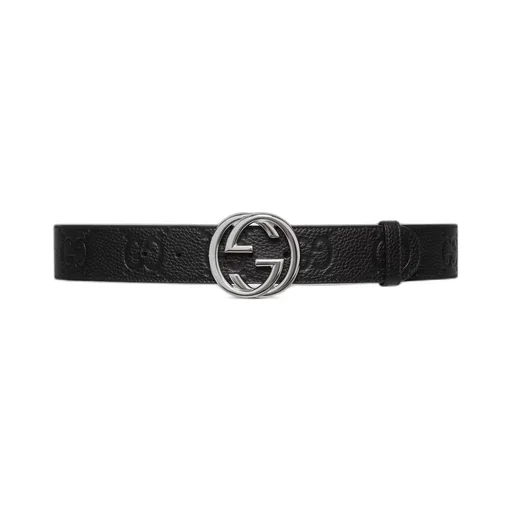 Wide belt with Interlocking G buckle