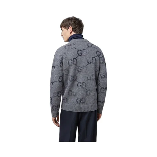 Wool cardigan with GG intarsia