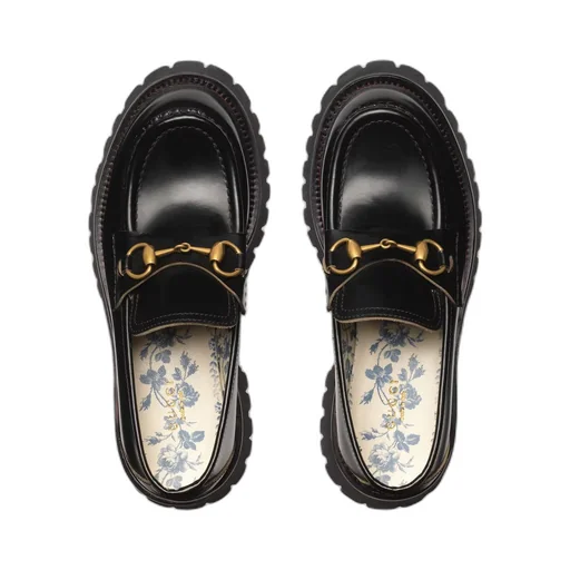 Leather lug sole Horsebit loafer