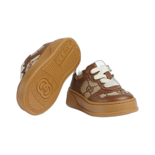 Toddler leather platform trainer