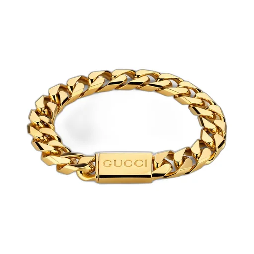 Chain bracelet with Gucci script tag