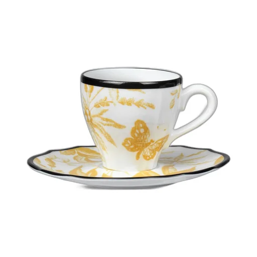 Herbarium coffee cup and saucer, double set