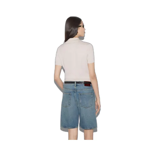 Wool silk polo top