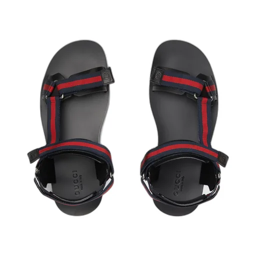 Men's leather sandal with Web strap