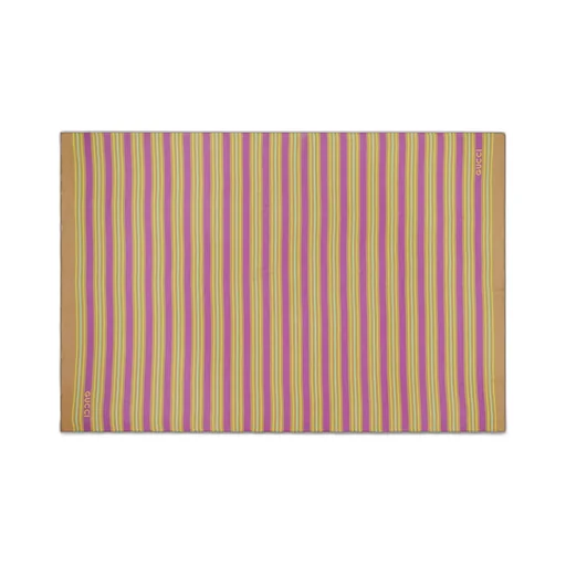 Striped printed silk cotton stole