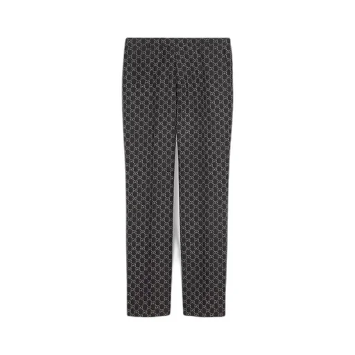GG wool pants with optical effect