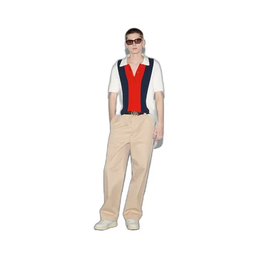 Cotton blend terry knit polo shirt
