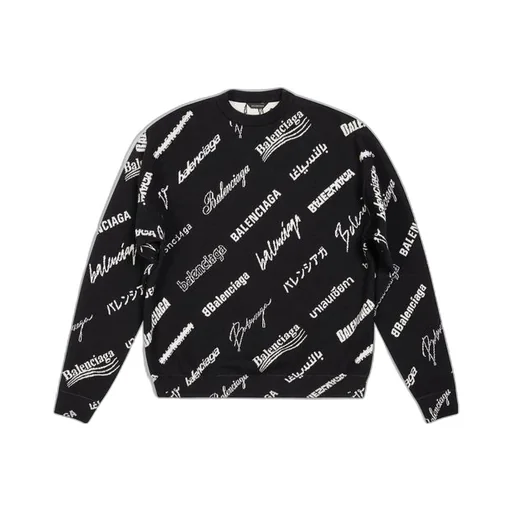 Allover Logo Print Crewneck Sweatshirt