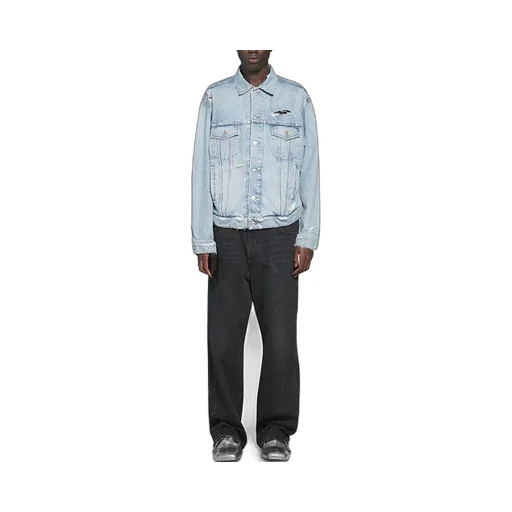 Unisex Logo Denim Jacket Blue