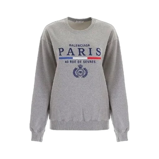 Crown Solid Color Alphabet Logo Pullover Hoodie Gray