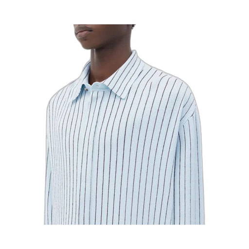 Pinstripe Knitted Linen Shirt