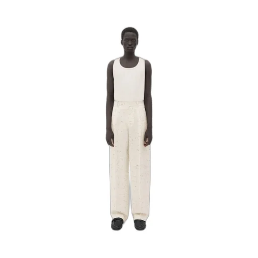 Textured Criss-Cross Viscose Silk Trousers