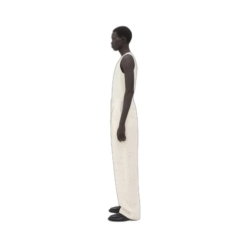 Textured Criss-Cross Viscose Silk Trousers