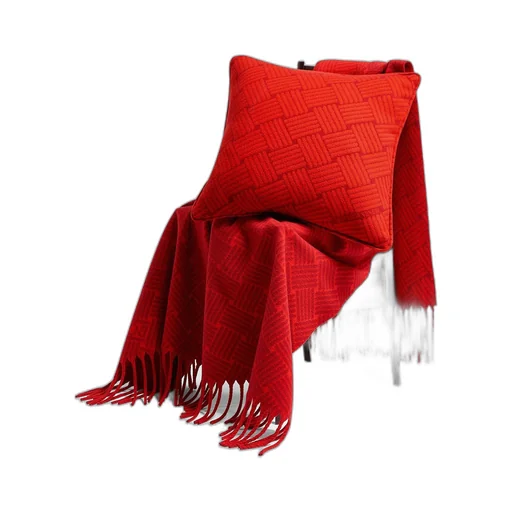 Cashmere Cushion With Intreccio Motif