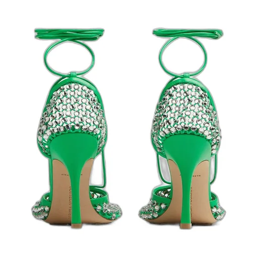 Sparkle Stretch Lace-Up Sandal
