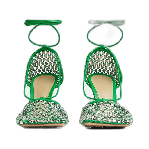 Sparkle Stretch Lace-Up Sandal