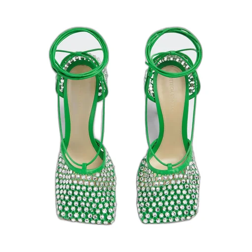 Sparkle Stretch Lace-Up Sandal