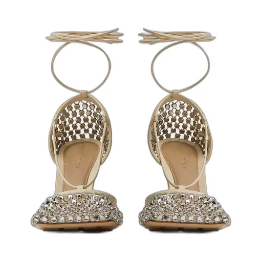 Sparkle Stretch Lace-Up Sandal